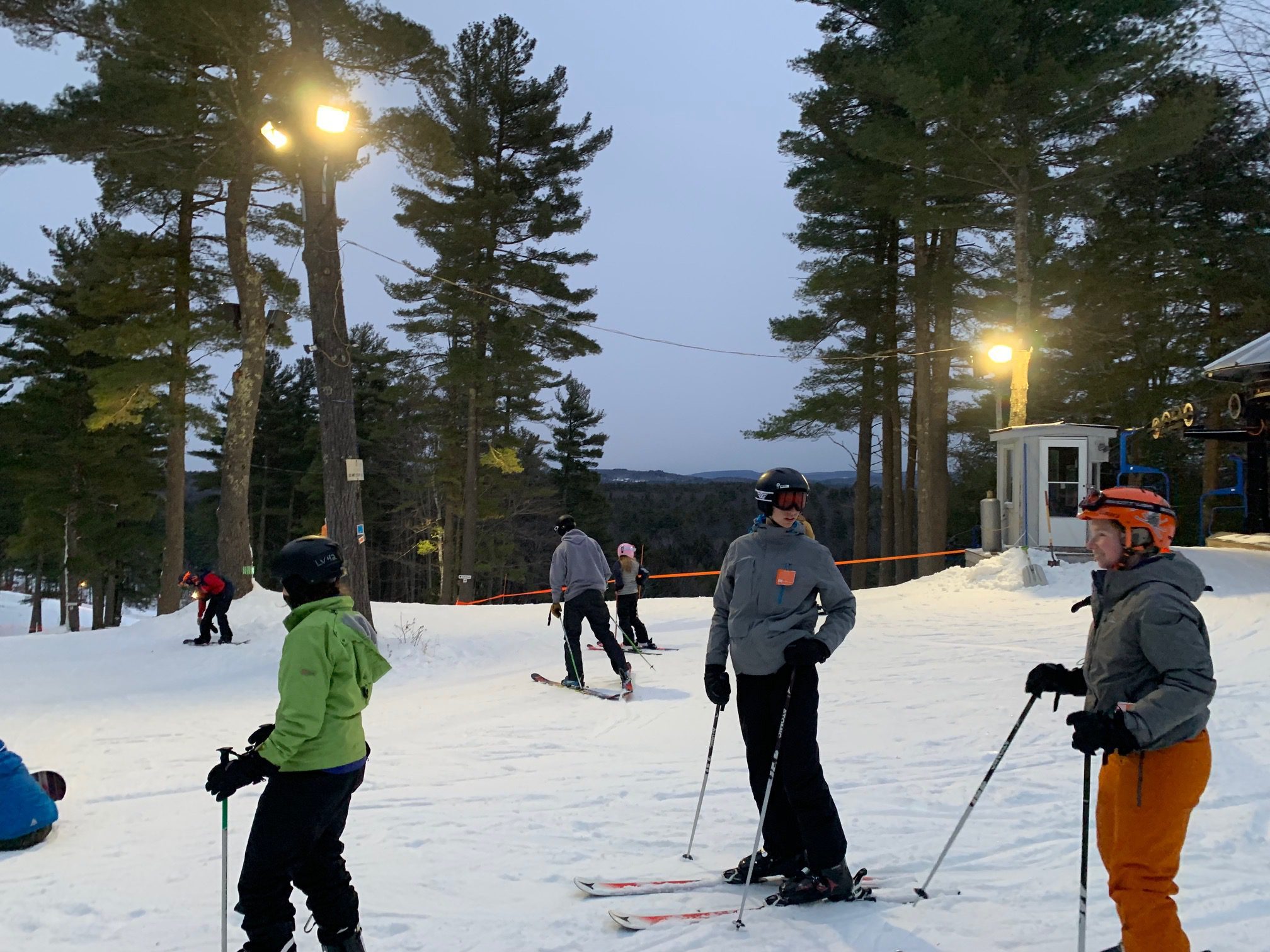 Group of skiers at top of lost valley